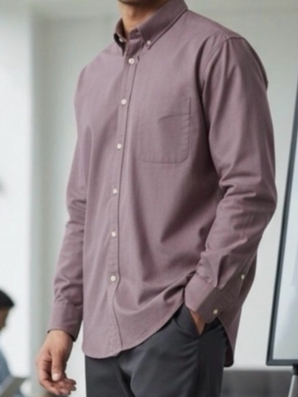 👛(ANY 2/$20) EDDIE BAUER Long Sleeved Wrinkle Resistant 100 Percent Cotton Shirt